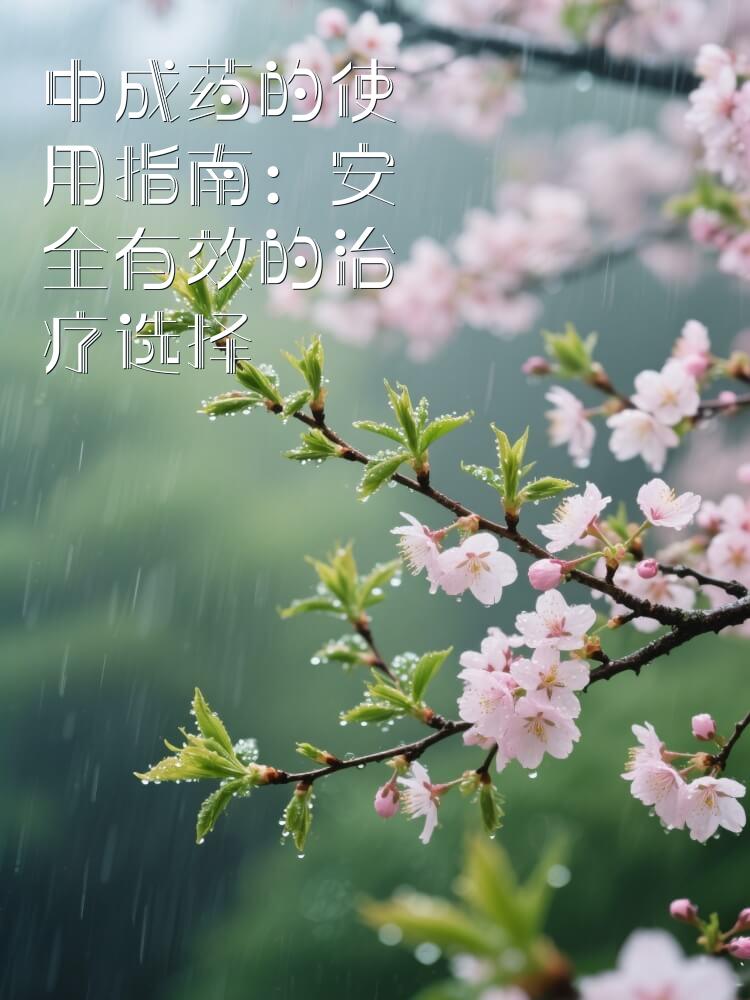 中成药的使用指南：安全有效的治疗选择